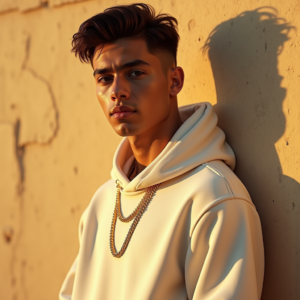 Influencer Photos — Stylish Young Man In A Cream Social Media #0158 (Seedream)