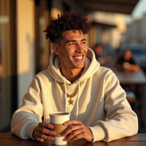 Influencer Photos — Stylish Young Man In A Cream Social Media #0229 (Leonardo)