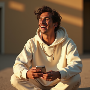 Influencer Photos — Stylish Young Man In A Cream Social Media #0241 (Leonardo)