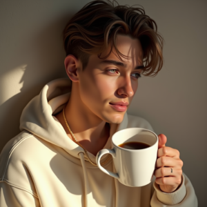 Influencer Photos — Stylish Young Man In A Cream Social Media #0301 (Leonardo)