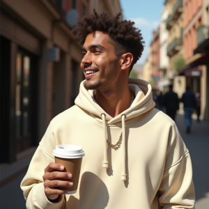 Influencer Photos — Stylish Young Man In A Cream Social Media #0337 (Leonardo)