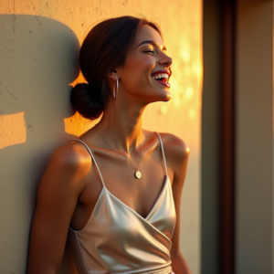 Influencer Photos — Woman With A Sleek Low Bun Social Media #0017 (Stable Diffusion)