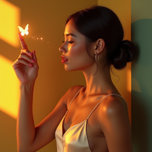 Influencer Photos — Woman With A Sleek Low Bun Social Media #0041 (Stable Diffusion)