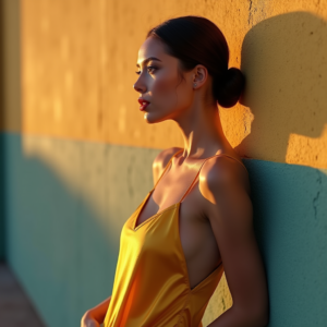 Influencer Photos — Woman With A Sleek Low Bun Social Media #0053 (Stable Diffusion)