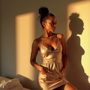 Influencer Photos — Woman With A Sleek Low Bun Social Media #0089 (Stable Diffusion)