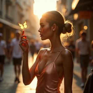 Influencer Photos — Woman With A Sleek Low Bun Social Media #0113 (Stable Diffusion)