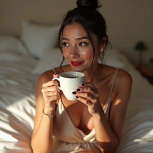 Influencer Photos — Woman With A Sleek Low Bun Social Media #0304 (Midjourney)