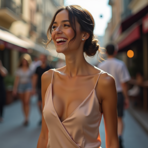 Influencer Photos — Woman With A Sleek Low Bun Social Media #0328 (Midjourney)