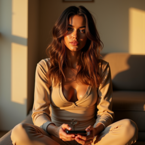 Influencer Photos — Woman With Soft Loose Waves Wearing Social Media #0177 (ChatGPT)