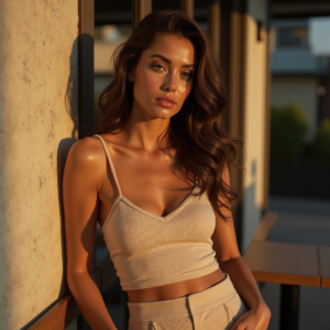 Influencer Photos — Woman With Soft Loose Waves Wearing Social Media #0195 (Dreamina)