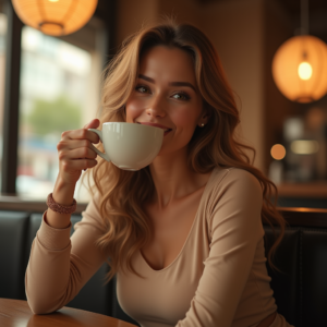 Influencer Photos — Woman With Soft Loose Waves Wearing Social Media #0201 (ChatGPT)