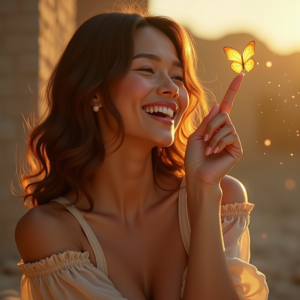 Influencer Photos — Woman With Soft Loose Waves Wearing Social Media #0219 (Dreamina)