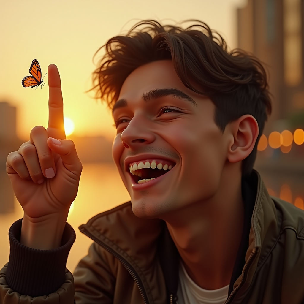 Influencer Photos — Young Man In A Bomber Jacket Social Media #0006 (FLUX)