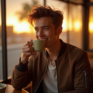 Influencer Photos — Young Man In A Bomber Jacket Social Media #0024 (Ideogram)