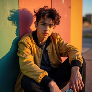 Influencer Photos — Young Man In A Bomber Jacket Social Media #0072 (Ideogram)