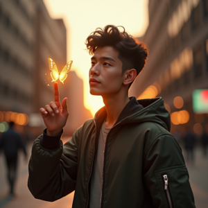 Influencer Photos — Young Man In A Bomber Jacket Social Media #0114 (FLUX)