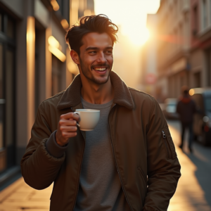 Influencer Photos — Young Man In A Bomber Jacket Social Media #0132 (Ideogram)