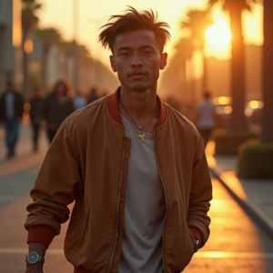 Influencer Photos — Young Man In A Bomber Jacket Social Media #0174 (FLUX)