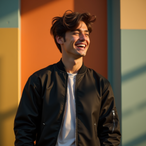 Influencer Photos — Young Man In A Bomber Jacket Social Media #0257 (Stable Diffusion)