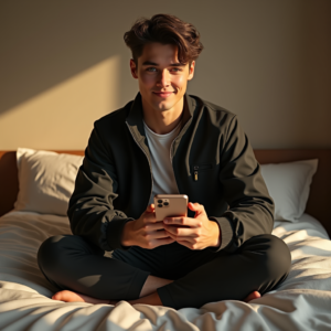 Influencer Photos — Young Man In A Bomber Jacket Social Media #0317 (Stable Diffusion)