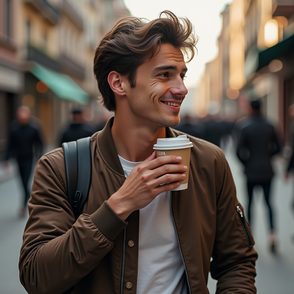 Influencer Photos — Young Man In A Bomber Jacket Social Media #0341 (Stable Diffusion)