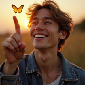 Influencer Photos — Young Man In A Denim Jacket Social Media #0004 (Midjourney)