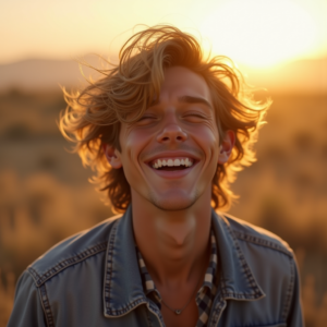 Influencer Photos — Young Man In A Denim Jacket Social Media #0010 (Firefly)