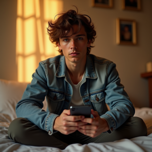 Influencer Photos — Young Man In A Denim Jacket Social Media #0106 (Firefly)