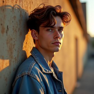 Influencer Photos — Young Man In A Denim Jacket Social Media #0160 (Midjourney)