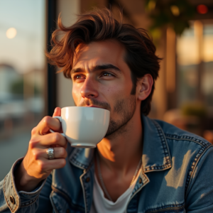 Influencer Photos — Young Man In A Denim Jacket Social Media #0166 (Firefly)