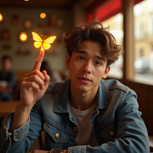 Influencer Photos — Young Man In A Denim Jacket Social Media #0184 (Midjourney)