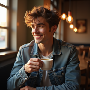Influencer Photos — Young Man In A Denim Jacket Social Media #0202 (Firefly)