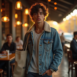 Influencer Photos — Young Man In A Denim Jacket Social Media #0208 (Midjourney)
