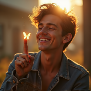 Influencer Photos — Young Man In A Denim Jacket Social Media #0220 (Midjourney)