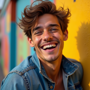 Influencer Photos — Young Man In A Denim Jacket Social Media #0255 (Dreamina)