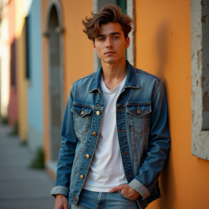 Influencer Photos — Young Man In A Denim Jacket Social Media #0261 (ChatGPT)