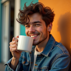 Influencer Photos — Young Man In A Denim Jacket Social Media #0267 (Dreamina)