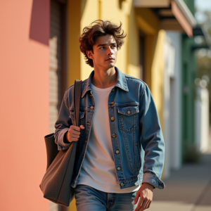 Influencer Photos — Young Man In A Denim Jacket Social Media #0273 (ChatGPT)