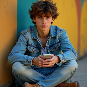 Influencer Photos — Young Man In A Denim Jacket Social Media #0279 (Dreamina)