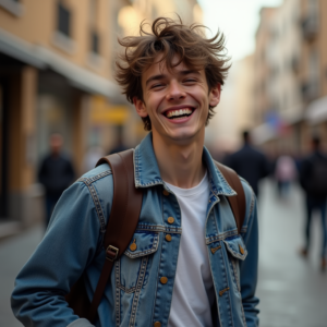 Influencer Photos — Young Man In A Denim Jacket Social Media #0327 (Dreamina)