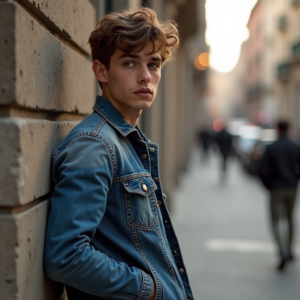 Influencer Photos — Young Man In A Denim Jacket Social Media #0333 (ChatGPT)
