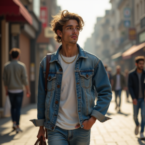 Influencer Photos — Young Man In A Denim Jacket Social Media #0345 (ChatGPT)