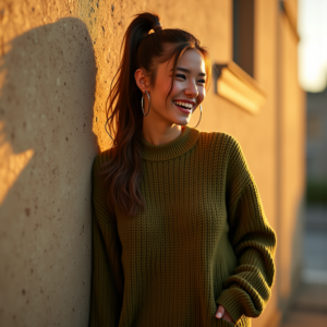 Influencer Photos — Young Woman With A High Ponytail Social Media #0013 (Leonardo)