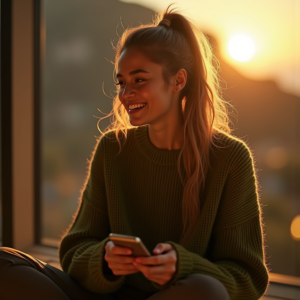 Influencer Photos — Young Woman With A High Ponytail Social Media #0031 (Krea)