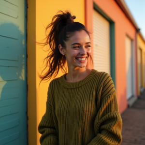Influencer Photos — Young Woman With A High Ponytail Social Media #0043 (Krea)