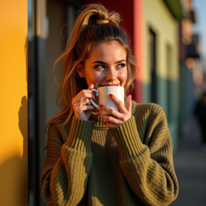 Influencer Photos — Young Woman With A High Ponytail Social Media #0055 (Krea)