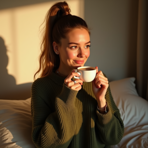 Influencer Photos — Young Woman With A High Ponytail Social Media #0091 (Krea)