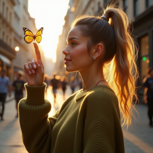 Influencer Photos — Young Woman With A High Ponytail Social Media #0109 (Leonardo)