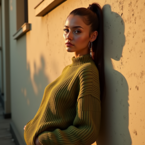 Influencer Photos — Young Woman With A High Ponytail Social Media #0157 (Leonardo)