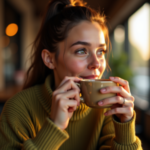 Influencer Photos — Young Woman With A High Ponytail Social Media #0163 (Krea)
